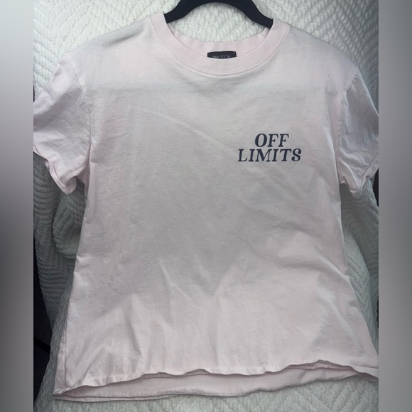 Wildfox Tops - Wildfox Pink 'Off Limits' Short Sleeve Tee